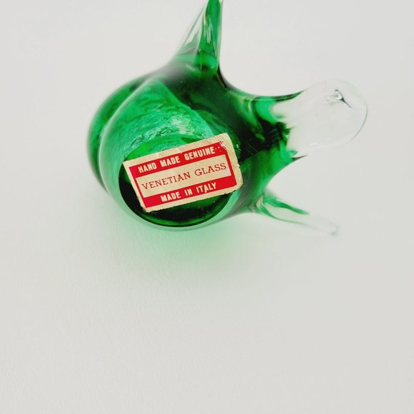 Venetian Glass Penguin Green Figurine Paperweight Made in Italy Animal Decor - Picture 8 of 11